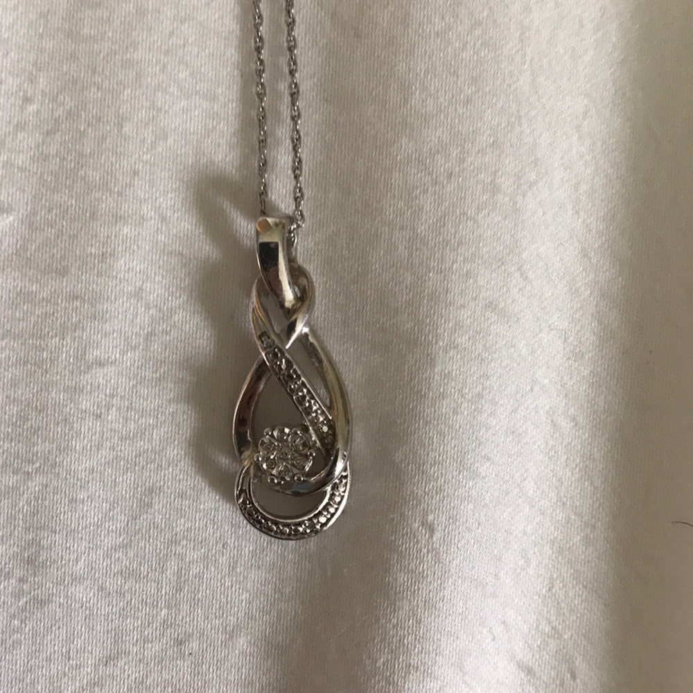 Sterling silver, diamond necklace